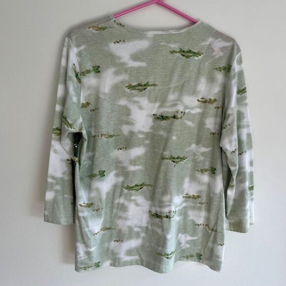 Y2k top Size XL Embellished Farmhosue Tee Grannycore Coastal Granny - Picture 7 of 13